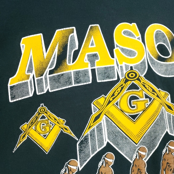 Vintage Prince Hall Mason Pledge Brotherhood Freemason Masonic Art T-shirt - Picture 3 of 12